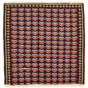 Kelim Teppich - Oriental quadratisch - 66 x 66 cm - mehrfarbig