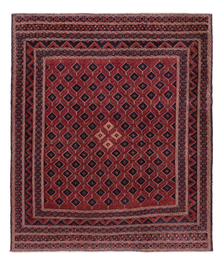 Kelim Teppich - Oriental sonderform - 184 x 158 cm - dunkelrot