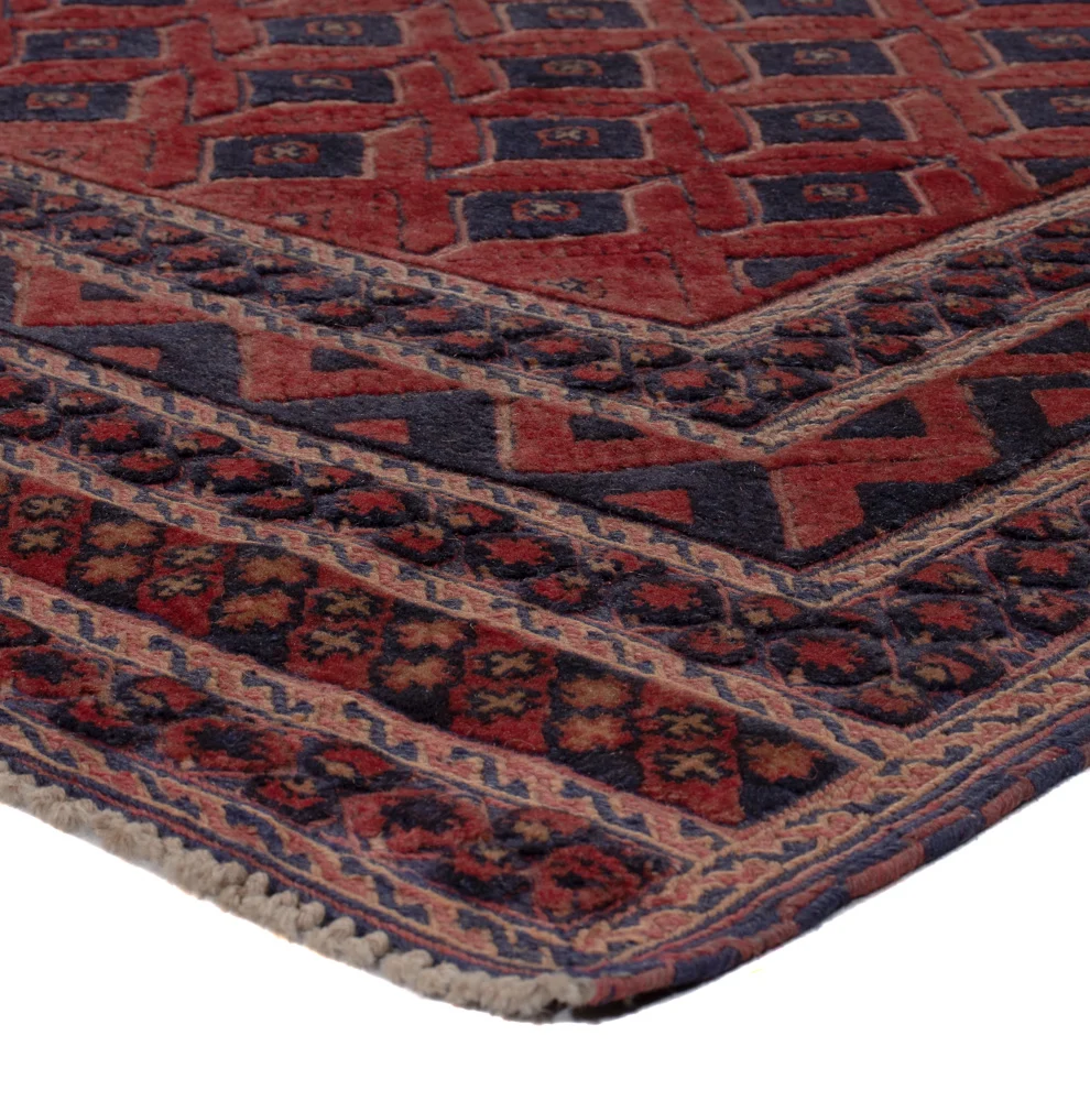 Kelim Teppich - Oriental sonderform - 184 x 158 cm - dunkelrot