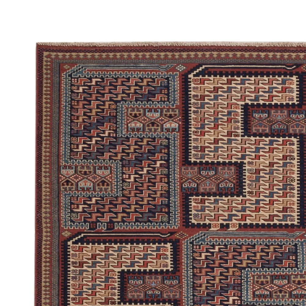 Kelim Teppich - Oriental - Soumak - 207 x 165 cm - dunkelbeige
