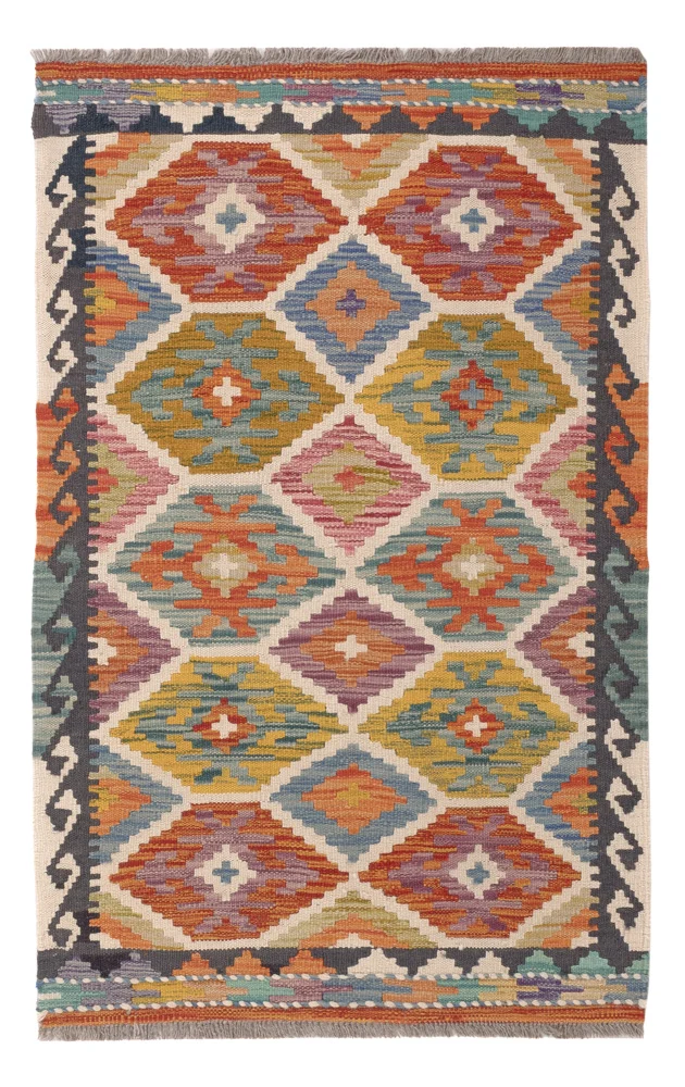 Kelim Teppich - Splash - 125 x 79 cm - mehrfarbig