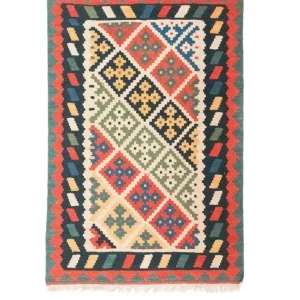 Kelim Teppich - Splash 150 x 104 cm - beige