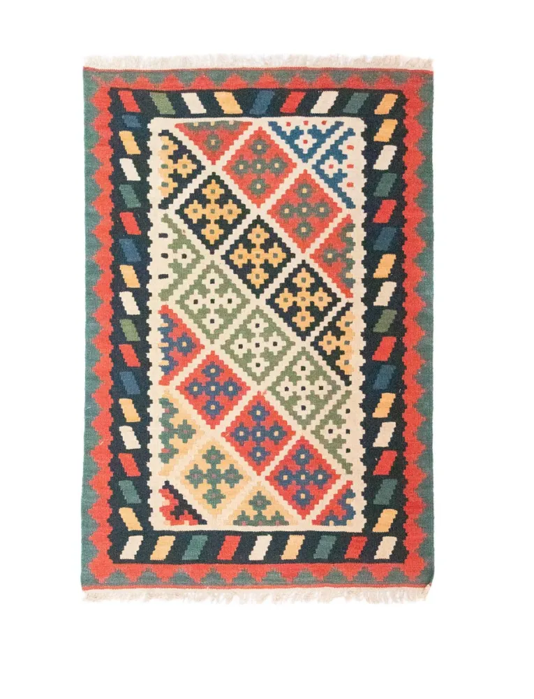 Kelim Teppich - Splash 150 x 104 cm - beige