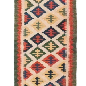 Kelim Teppich - Splash 192 x 62 cm - beige