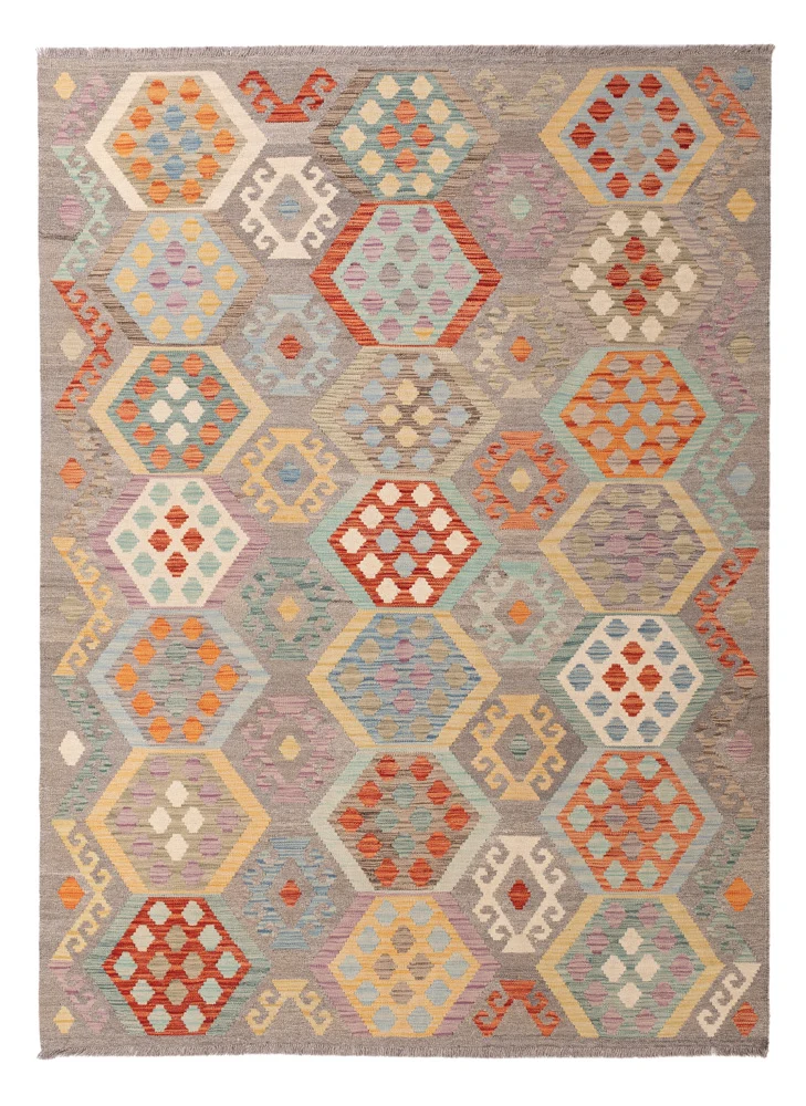 Kelim Teppich - Splash - 246 x 178 cm - bunt