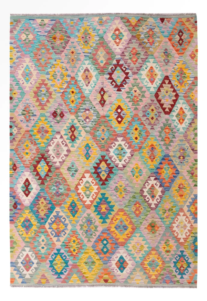 Kelim Teppich - Splash - 256 x 176 cm - bunt