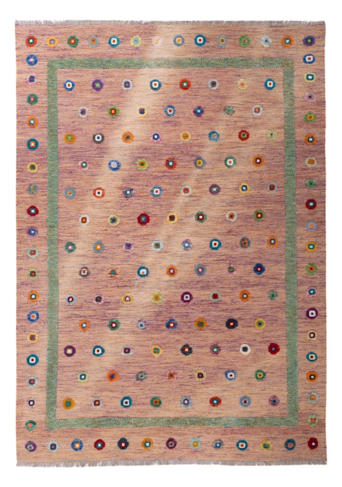 Kelim Teppich - Splash - 298 x 215 cm - rosa