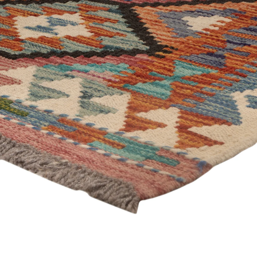 Kelim Teppich - Splash quadratisch - 102 x 101 cm - mehrfarbig