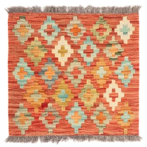 Kelim Teppich - Splash quadratisch - 52 x 50 cm - mehrfarbig