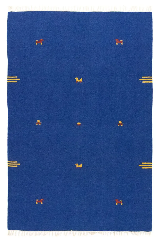 Kelim Teppich - Trendy 180 x 120 cm - blau