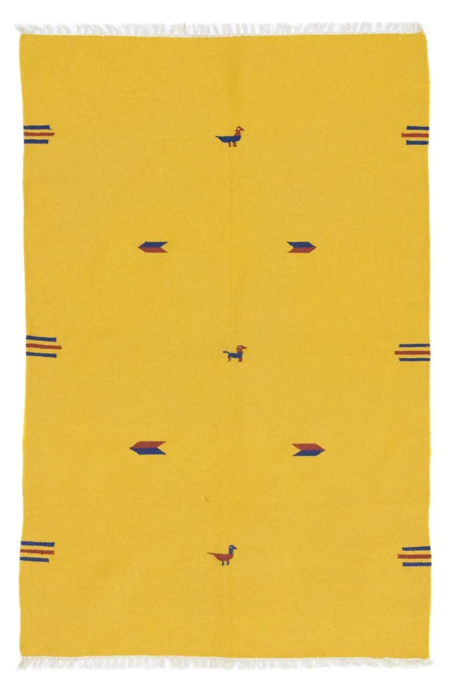 Kelim Teppich - Trendy 200 x 140 cm - gelb