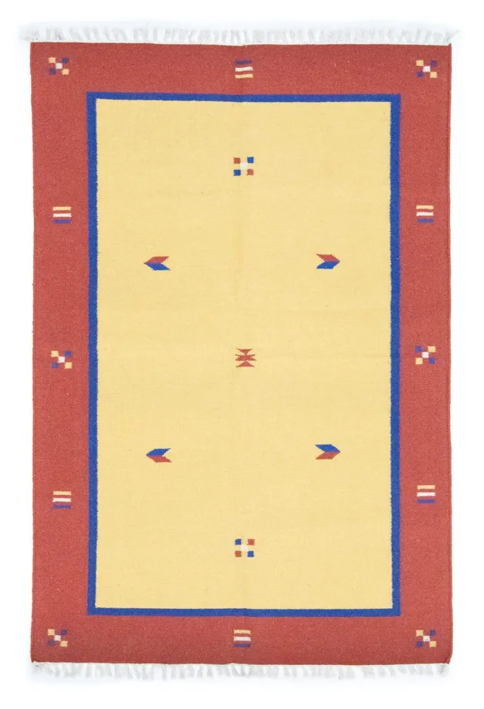 Kelim Teppich - Trendy 200 x 140 cm - gelb