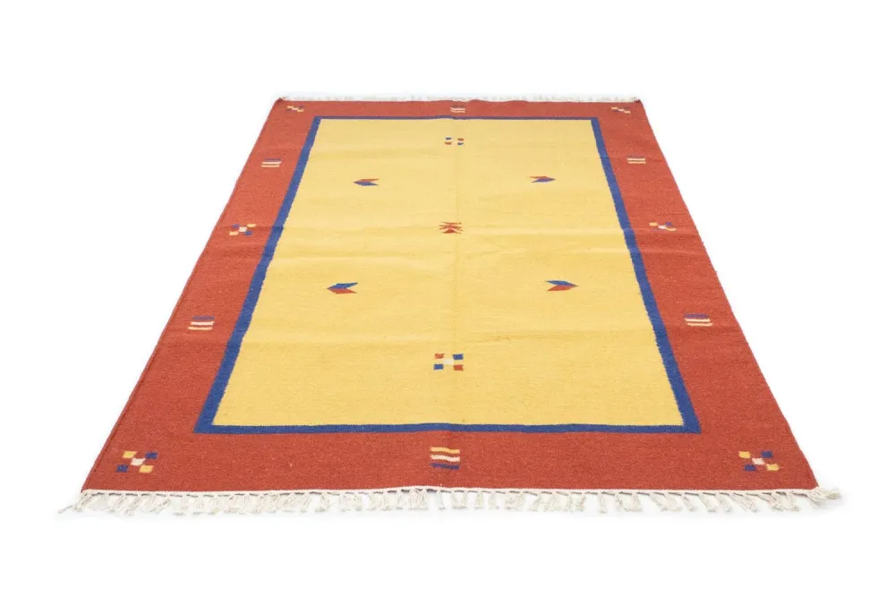 Kelim Teppich - Trendy 200 x 140 cm - gelb
