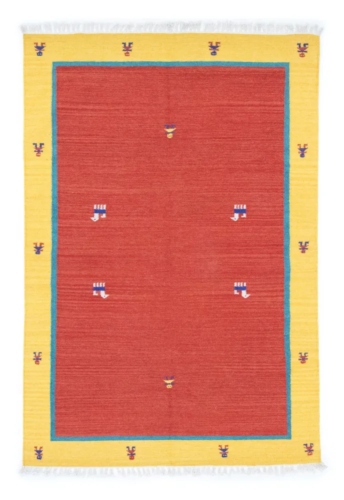 Kelim Teppich - Trendy 200 x 140 cm - rot
