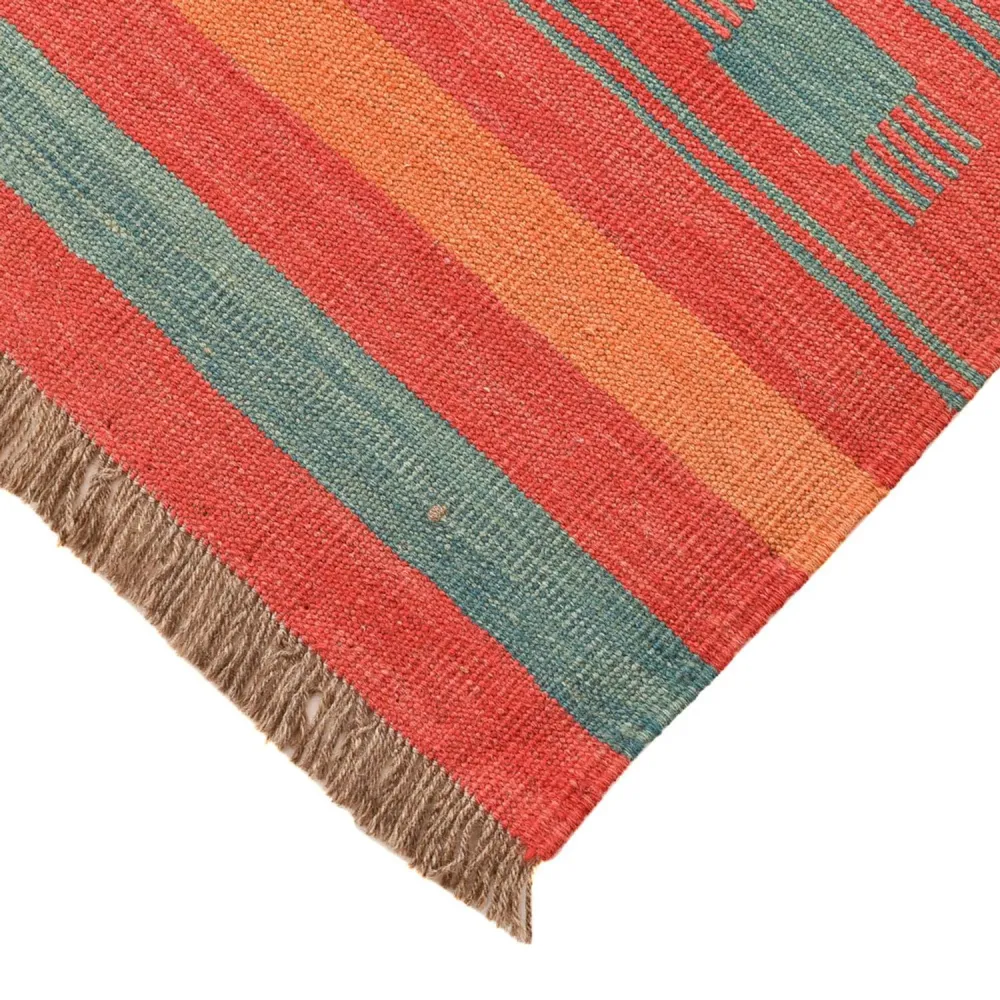 Kelim Teppich - Trendy - 201 x 155 cm - mehrfarbig