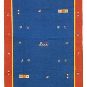 Kelim Teppich - Trendy 300 x 200 cm - blau