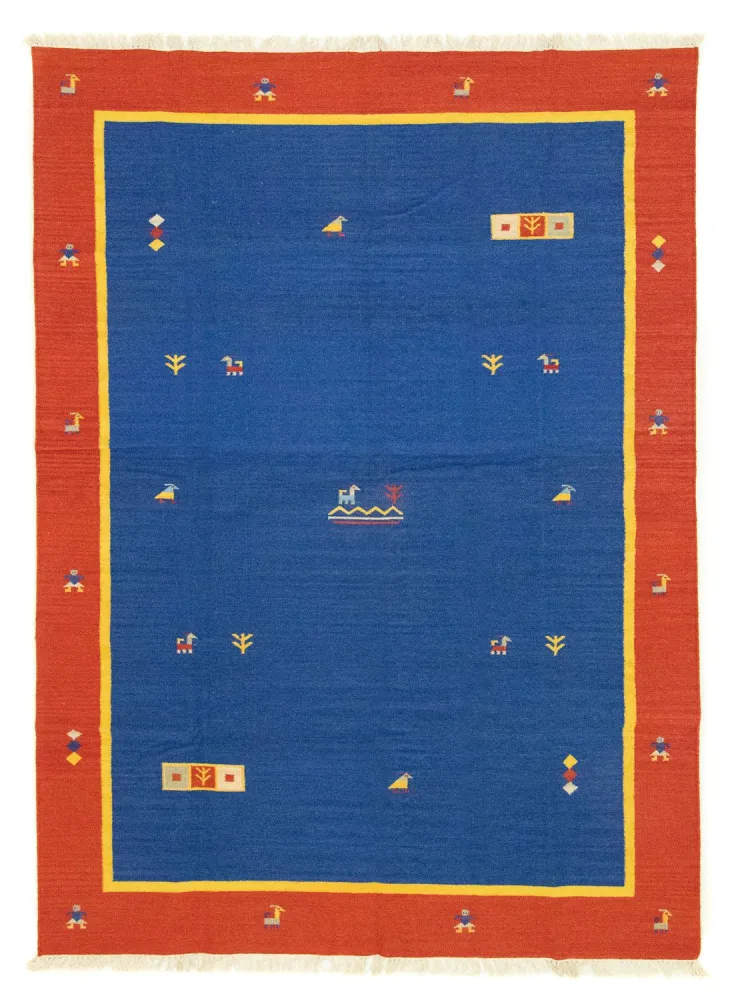 Kelim Teppich - Trendy 300 x 200 cm - blau