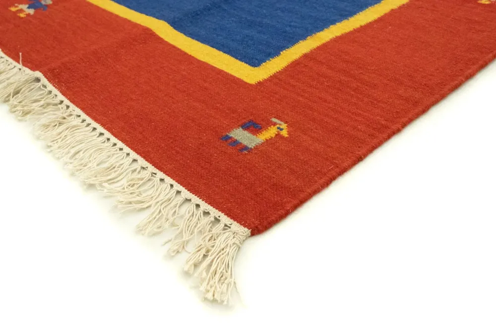 Kelim Teppich - Trendy 300 x 200 cm - blau