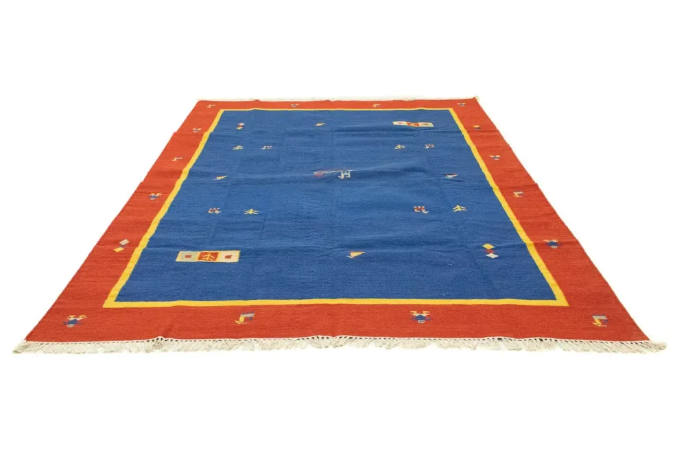Kelim Teppich - Trendy 300 x 200 cm - blau