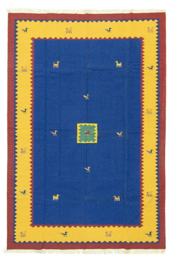 Kelim Teppich - Trendy 300 x 200 cm - blau