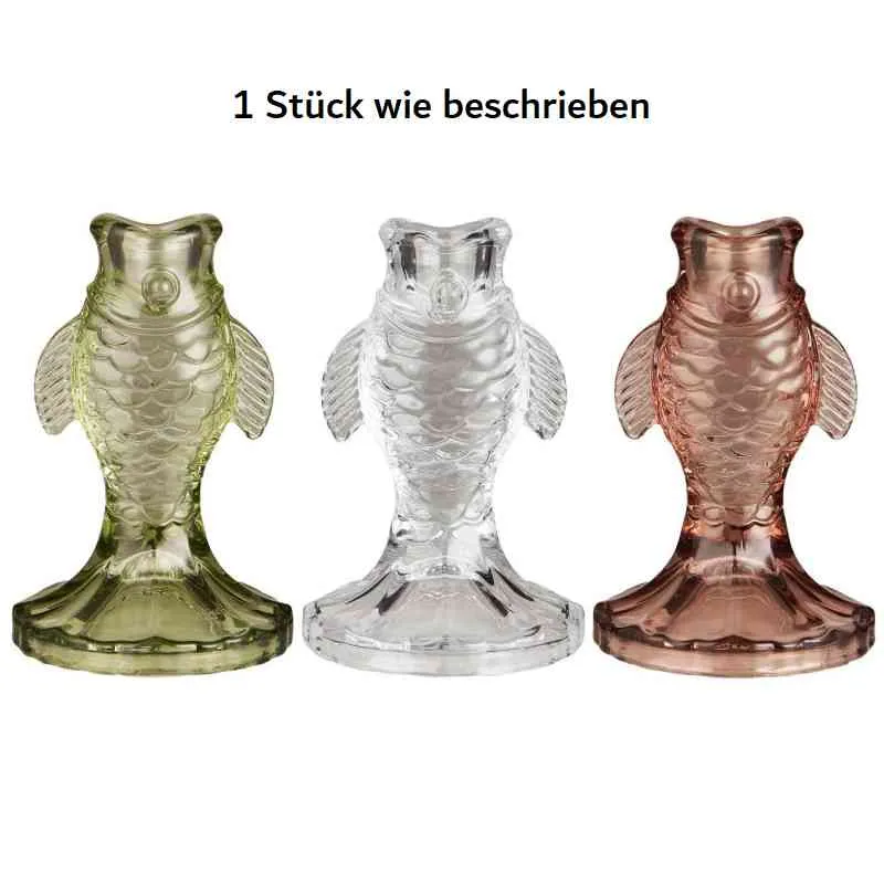 Kerzenhalter Fisch KLAR Glas Kerzenleuchter ca. 12,5 x 8 cm | IB LAURSEN