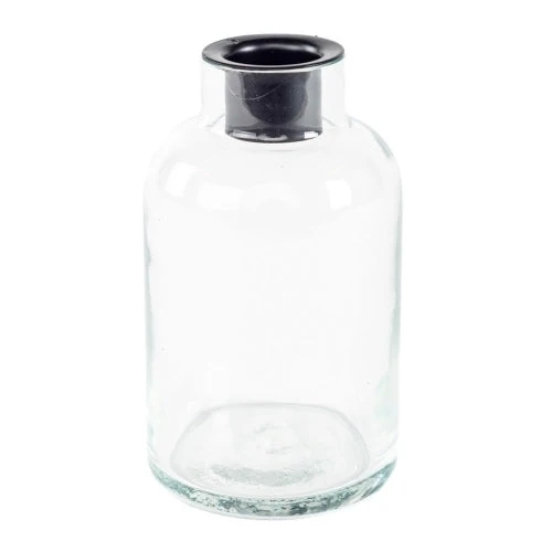 Kerzenhalter FLASCHE DENVER medium 8x8x16 cm Glas mit Metalleinsatz | HOME SOCIETY