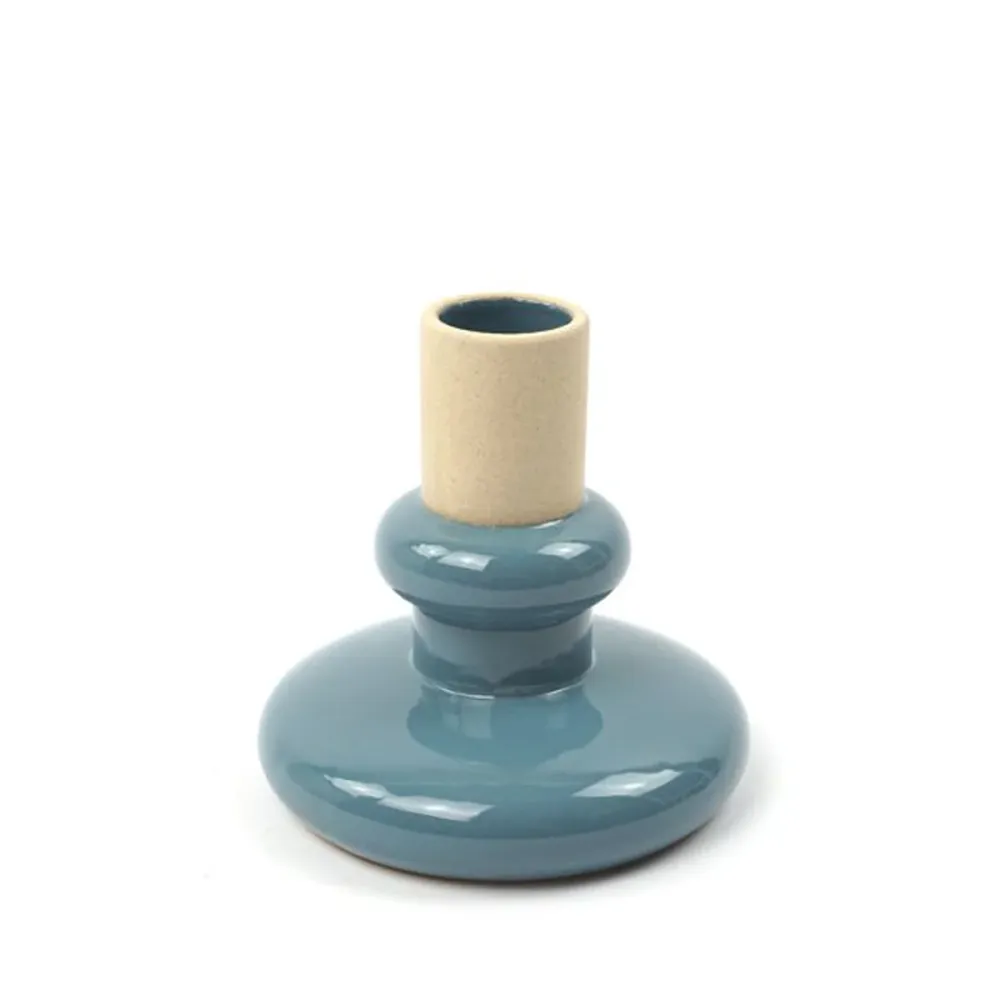 Kerzenhalter | kleine Vase Keramik blau
