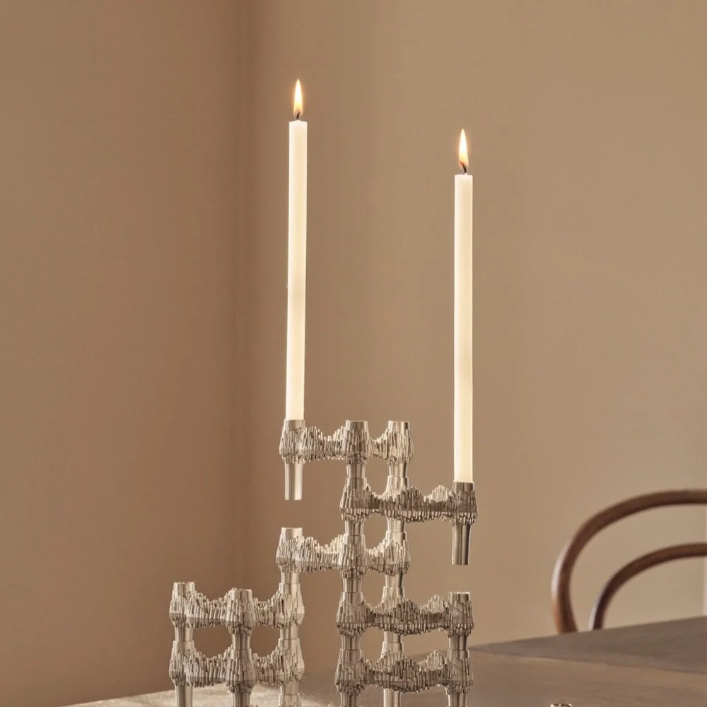 Kerzenhalter Quist Brushed Chrom 3er Set - Stoff Nagel