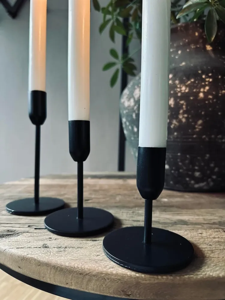 Kerzenhalter-Set für Stabkerzen – Black Mindy