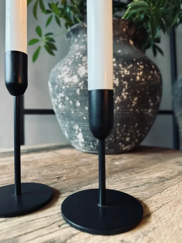 Kerzenhalter-Set für Stabkerzen – Black Mindy