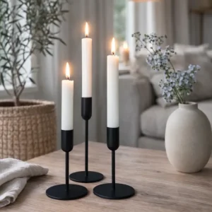 Kerzenhalter-Set 3 Stk. für Stabkerzen – Black Mindy