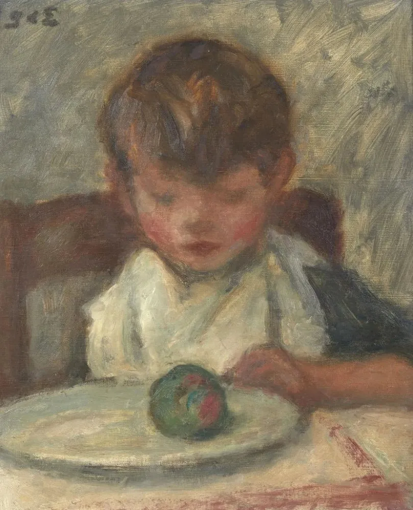 Kind mit Apfel - Georges D'espagnat | Kunstdruck