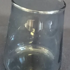 KLEINE BLUMENVASE - Press- / Hartglas, Einfärbiges Klares Graues Dekor