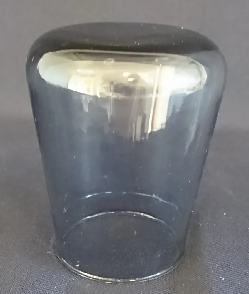 KLEINE BLUMENVASE - Press- / Hartglas, Einfärbiges Klares Graues Dekor