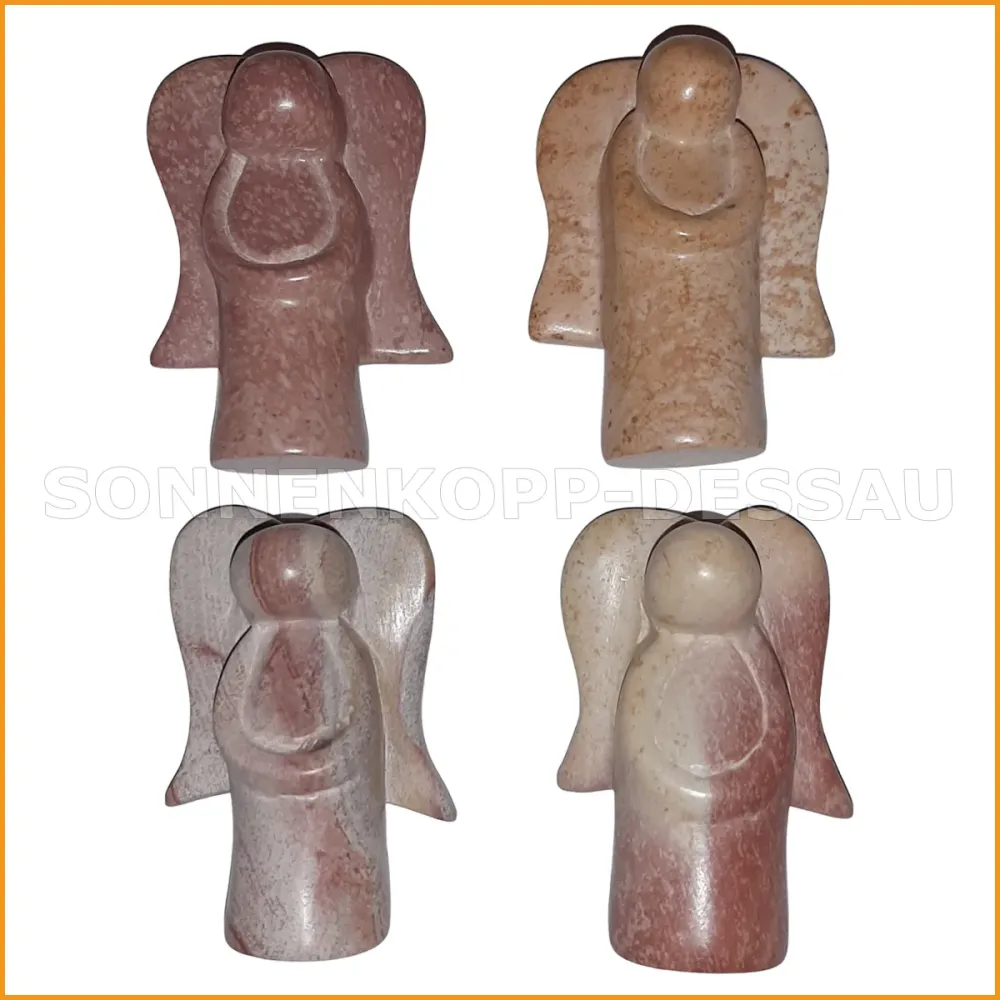 Kleiner SCHUTZENGEL aus Speckstein - Handarbeit aus Stein - fairer Handel - 5,5cm
