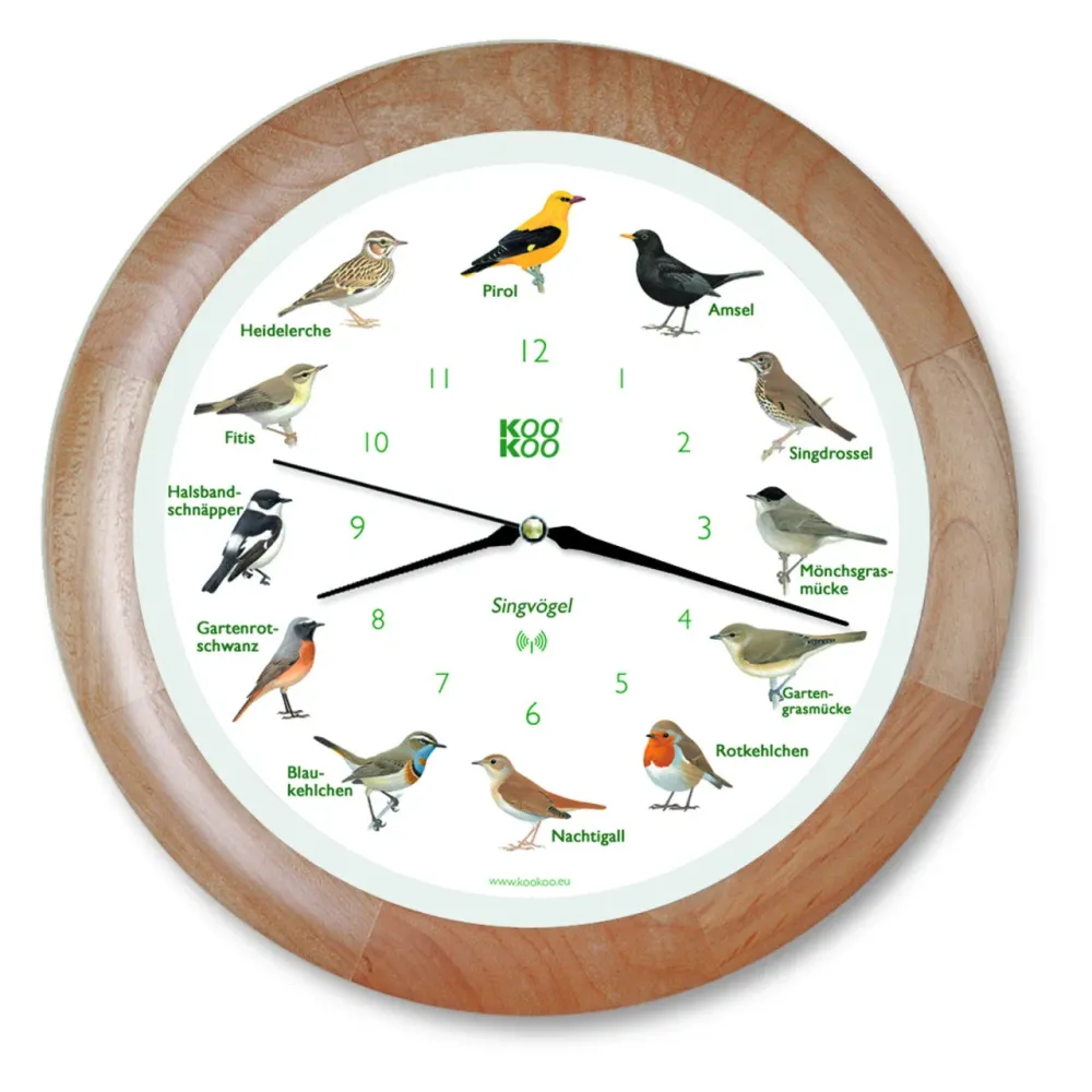 KooKoo Wanduhr Singvögel – Holz