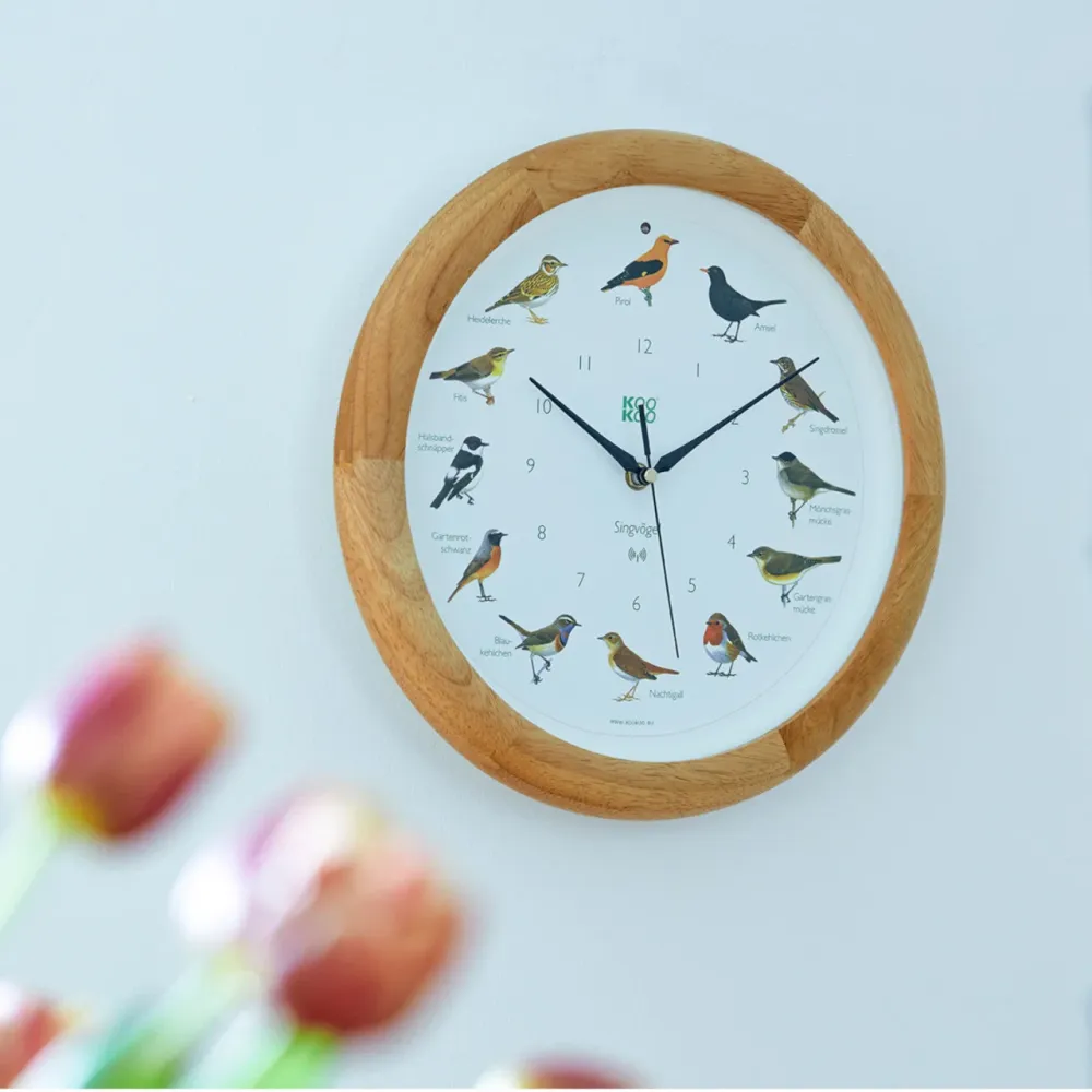 KooKoo Wanduhr Singvögel – Holz
