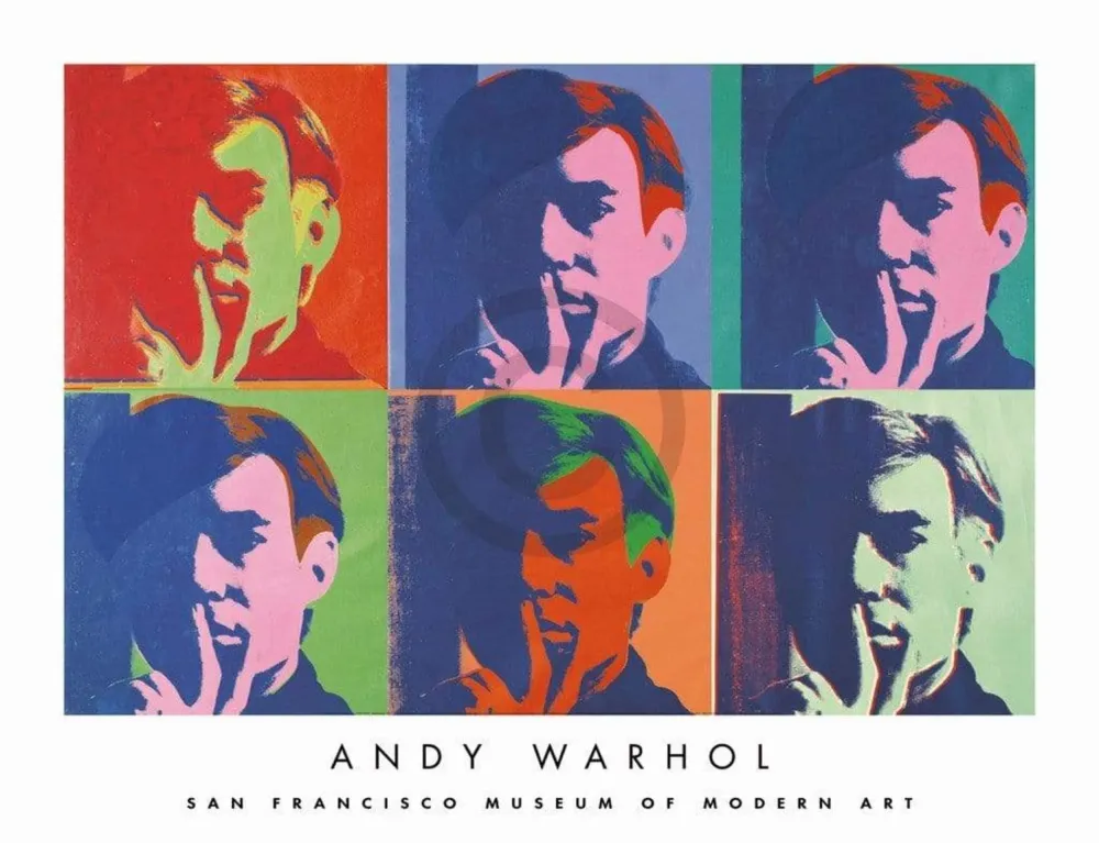 Kunstdruck Andy Warhol - Set Six Self-Portraits 86x66cm
