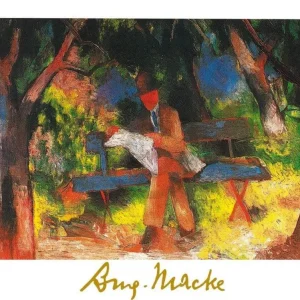 Kunstdruck August Macke - Lesender Mann 80x60cm
