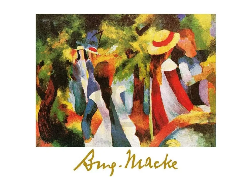 Kunstdruck August Macke - Ragazze sotto gli alberi 70x50cm