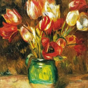 Kunstdruck Auguste Renoir - Tulips Vase 60x80cm