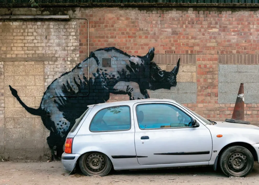 Kunstdruck Banksy - Nashorn 70x50cm