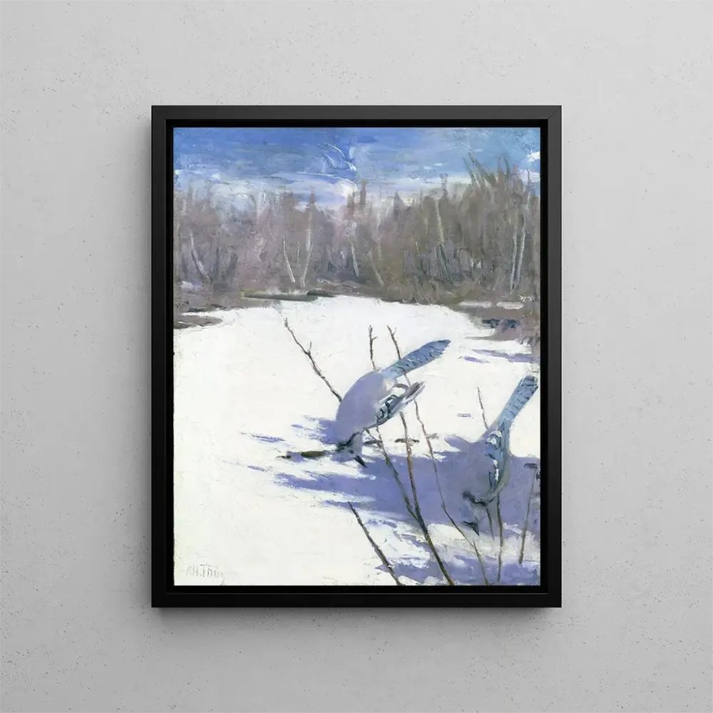 Kunstdruck Das Blauhäher im Winter studiert für ein Buch, das die Färbung des Tierreichs verbirgt - Abbott Handerson Thayer