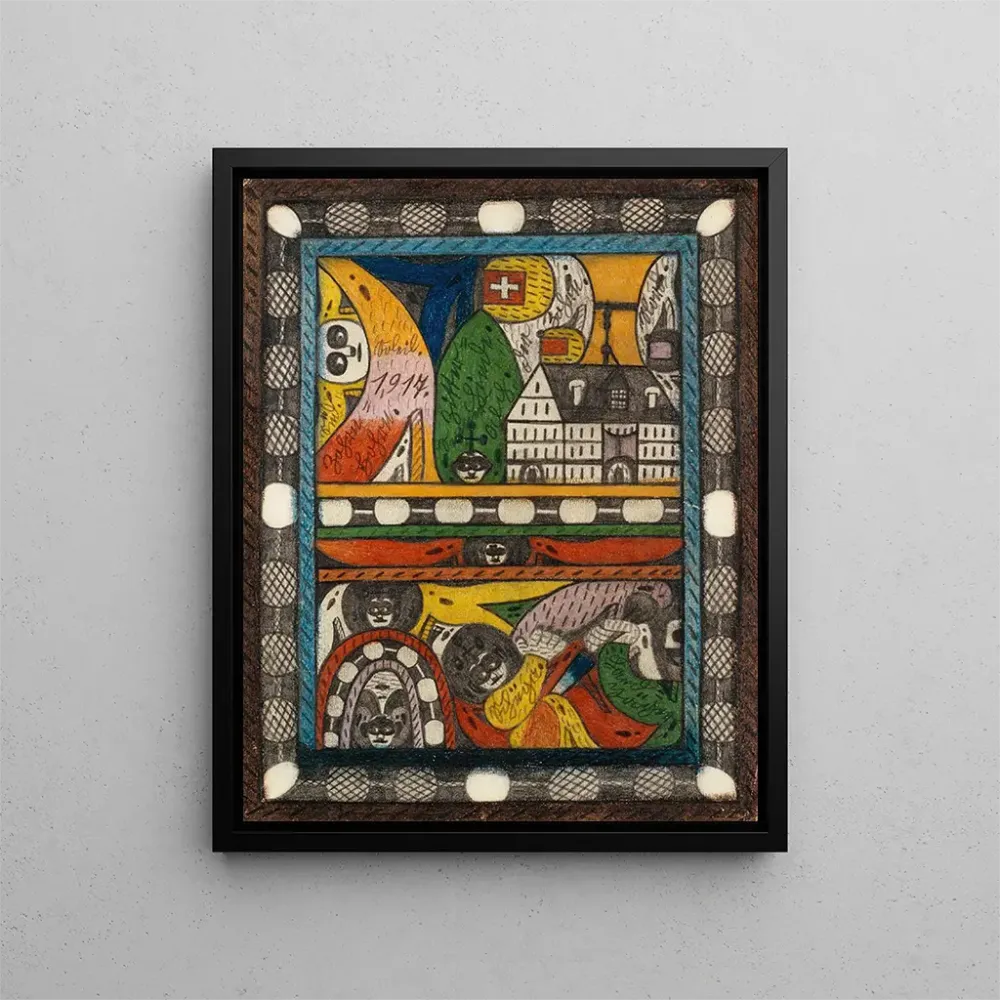 Kunstdruck Das Zohrn Schiiga und der LandJger - Adolf Wölfli | Kunstdruck