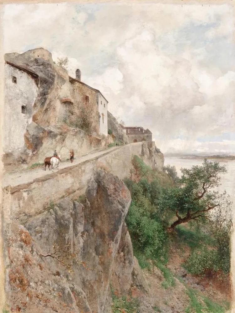 Kunstdruck Dürnstein, auf dem Weg zur Burg - Eduard Peithner von Lichtenfels | Kunstdruck