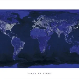 Kunstdruck Earth Night 80x60cm