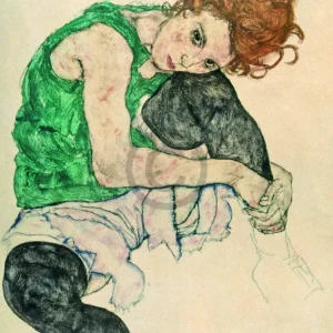Kunstdruck Egon Schiele - Sitzende Frau mit hochgezogenen 60x80cm