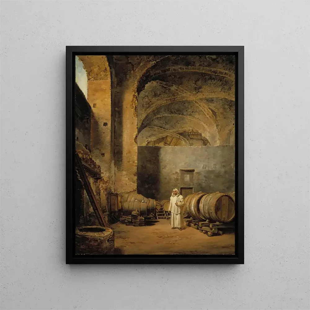 Kunstdruck Ein Mönch einer eine Weinkeller verwandelten Ruine - Alexander Laurus | Kunstdruck