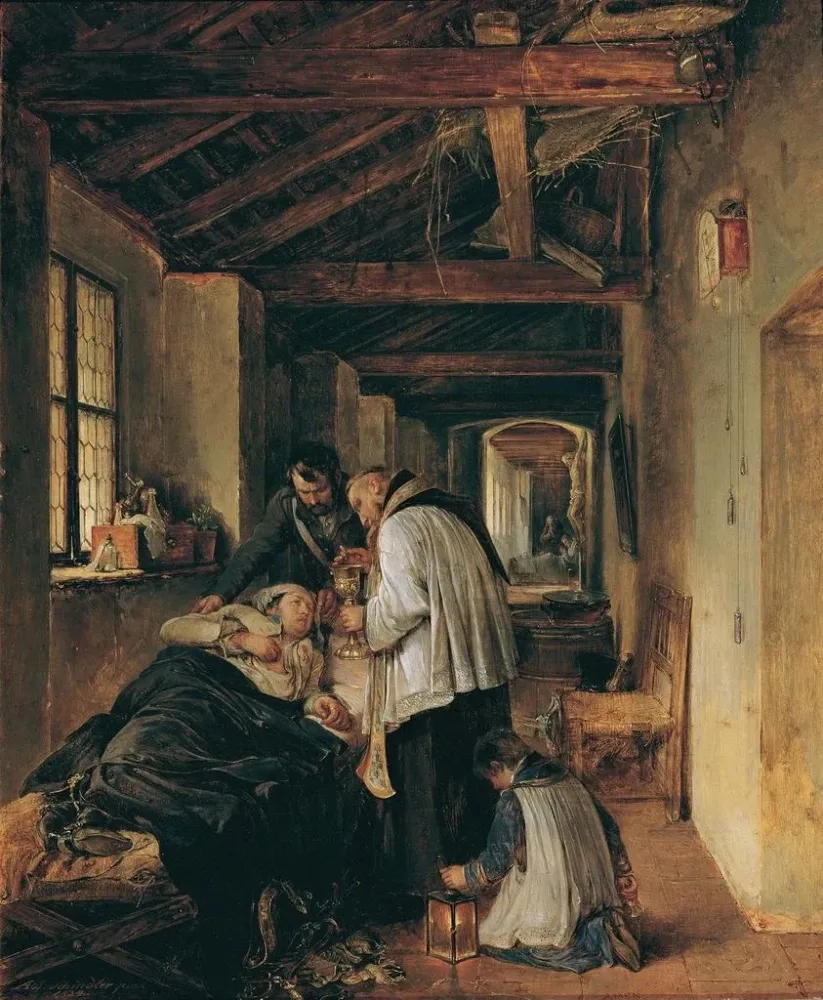 Kunstdruck Ein verwundeter Offizier haucht seinen letzten Atemzug aus - Albert Schindler | Reproduktion