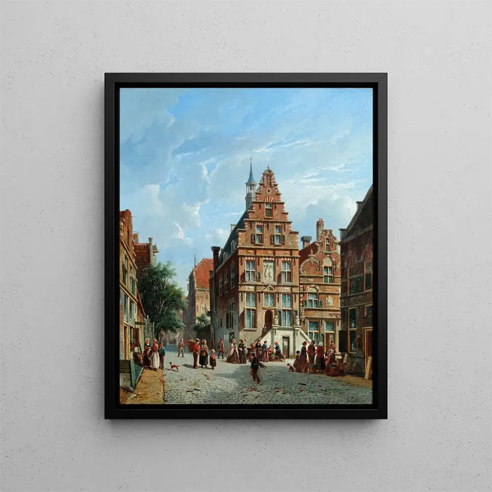 Kunstdruck Eine Ansicht des Rathauses von Oudewater - Adrianus Eversen | Kunstdruck
